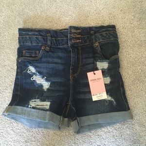 Urban kids ripped high waisted jean shorts